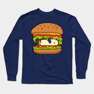 Penguin hiding in a burger Long Sleeve T-Shirt